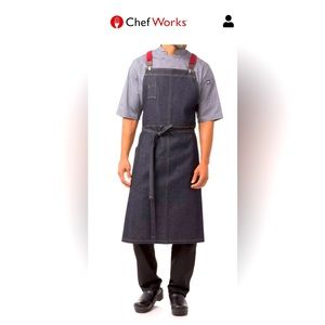 Chef Works Urban “Berkeley” Bib Apron in dark denim with suspenders
